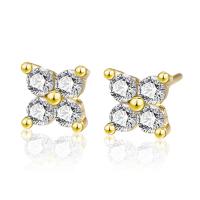 Cubic Zirconia Micro Pave Sterling Silver Earring 925 Sterling Silver plated micro pave cubic zirconia & for woman Sold By Pair