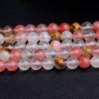 Prirodni kvarc nakit Beads, Lubenica, Krug, uglađen, Prirodno & možete DIY & različite veličine za izbor, miješana boja, Prodano Per 36.5-40 cm Strand