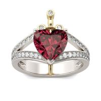 Anillo de Aleación de Zinc, Joyería & diverso tamaño para la opción & para mujer & con diamantes de imitación, Rojo, libre de níquel, plomo & cadmio, Vendido por UD