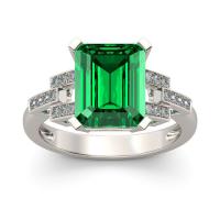 Anillo de Aleación de Zinc, Joyería & diverso tamaño para la opción & para mujer & con diamantes de imitación, verde, libre de níquel, plomo & cadmio, Vendido por UD