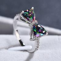 Anillo de Aleación de Zinc, Joyería & diverso tamaño para la opción & micro arcilla de zirconia cúbica & para mujer, libre de níquel, plomo & cadmio, 13mm, Vendido por UD