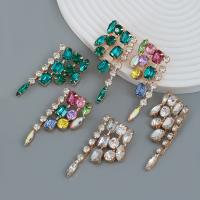 Fashion Fringe Earrings Zinc Alloy fashion jewelry & for woman & with rhinestone nickel lead & cadmium free Sold By Pair