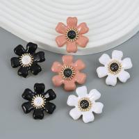 Pendientes de Perno de Aleación de Zinc, Flor, Joyería & para mujer & esmalte, más colores para la opción, libre de níquel, plomo & cadmio, 29x29mm, Vendido por Par