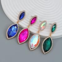 Zinc Alloy Drop Earrings with Glass Rhinestone fashion jewelry & for woman nickel lead & cadmium free Sold By Pair