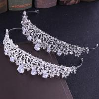 Tiaras, Sinc Alloy, do bhean & le zirconia ciúbach & le rhinestone, dathanna níos mó le haghaidh rogha, nicil, luaidhe & caidmiam saor in aisce, Trastomhas Istigh:Thart 145mm, Díolta De réir PC