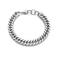 Titanium Steel Bracelet & Bangle with 2cm extender chain Vacuum Ion Plating punk style & Unisex 11mm Length 21.5 cm Sold By PC