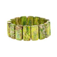 Gemstone Armbånd, Impression Jasper, Rektangel, mode smykker & Unisex, grøn, Længde Ca. 18 cm, Solgt af PC