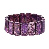 Pulseiras de pedras preciosas, A pedra do rei, Retângulo, joias de moda & unissex, roxo, comprimento Aprox 18 cm, vendido por PC