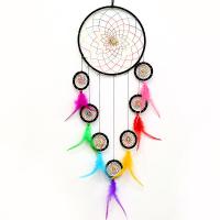 Moda Dreamcatcher, Pero, s Najlon & Plastika & Željezo, Hvatač snova, za dom i ured & modni nakit, miješana boja, 65-70cm, Prodano By PC