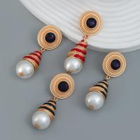 Zinc Alloy Korvakorut, Sinkkiseos, kanssa Muovi Pearl, naiselle & emali & tekojalokivi, enemmän värejä valinta, nikkeli, lyijy ja kadmium vapaa, 66x24mm, Myymät Pair