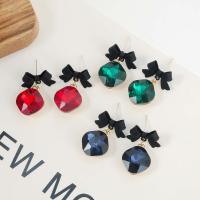 Zinc Alloy Stud Earring with Glass Rhinestone fashion jewelry & for woman nickel lead & cadmium free Sold By Pair