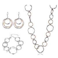 Zinklegierung Schmucksets, mit Verlängerungskettchen von 2.17inch,1.97inch, plattiert, Modeschmuck & verschiedene Stile für Wahl & für Frau, keine, frei von Nickel, Blei & Kadmium, 44mm, Länge ca. 32.28 ZollInch, ca. 5.71 ZollInch, verkauft von PC