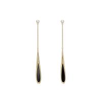 Boucles d'oreilles en alliage de zinc, bijoux de mode & pour femme & émail, doré, protéger l'environnement, sans nickel, plomb et cadmium, 70mm, Vendu par paire