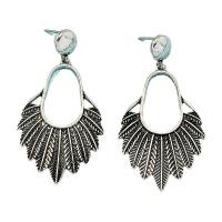 Zinc Alloy Oorbellen, Veer, silver plated, mode sieraden & voor vrouw, 30x55mm, Verkocht door pair