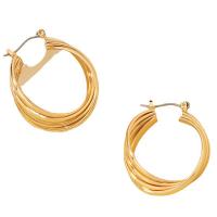 Zinc Alloy Hoop Earring, guldfarve belagt, mode smykker & for kvinde, 27x34mm, Solgt af par