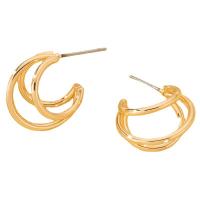 Zinc Alloy Stud Earring, gold plated, mode sieraden & multilayer & voor vrouw, 17x17mm, Verkocht door pair