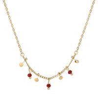 Collana in acciaio inossidabile, 304 acciaio inox, with acrilico, with 6cm extender chain, Placcato in oro 14K, gioielli di moda & per la donna, due diversi colori, Lunghezza 42 cm, Venduto da PC