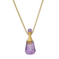 Collier de quartz, améthyste, avec Acier titane, Bouteille, bijoux de mode & pour femme, violet, Longueur Environ 38 cm, Vendu par PC