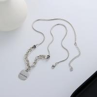 925 Sterling Silver Necklaces with 1.97inch extender chain Antique finish fashion jewelry & for woman nickel lead & cadmium free Length Approx 17.72 Inch Sold By PC