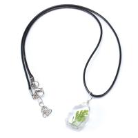 Gewachste Nylon Halsband, Wachsschnur, mit Glas, mit Verlängerungskettchen von 1.57inch, Modeschmuck & für Frau, 21x15mm, verkauft per ca. 17.32 ZollInch Strang