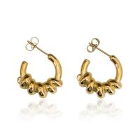 Titanium Staal Stud Earring, gold plated, mode sieraden & voor vrouw, 20x25x6mm, Verkocht door pair