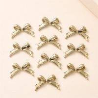 DIY Smykker Supplies, Zinc Alloy, Bowknot, guldfarve belagt, du kan DIY, 25x15mm, Solgt af PC