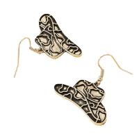 Zinc Alloy Oorbellen, Hoed, gold plated, mode sieraden & voor vrouw, 34x35mm, Verkocht door pair