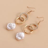 Zinc Alloy Drop Earrings plated fashion jewelry & for woman golden nickel lead & cadmium free Sold By Pair