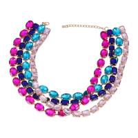 Collar de Aleación de Zinc, con 8.2CM extender cadena, Joyería & para mujer & con diamantes de imitación, más colores para la opción, libre de níquel, plomo & cadmio, longitud aproximado 42 cm, Vendido por UD