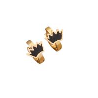 304 roestvrij staal Huggie Hoop Earring, gold plated, verschillende stijlen voor de keuze & voor vrouw & glazuur, 15mm, Verkocht door pair