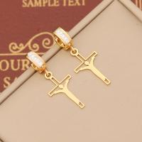 304 roestvrij staal Huggie Hoop Drop Earring, Oversteken, gold plated, verschillende stijlen voor de keuze & voor vrouw & met strass & hol, 30x10mm, Verkocht door pair