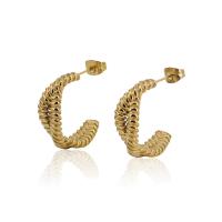 Titanium Staal Stud Earring, gold plated, mode sieraden & voor vrouw, 22x27x8mm, Verkocht door pair