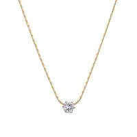 Acier titane collier, avec 2inch chaînes de rallonge, Plaqué d'or 14K, pavé de micro zircon & pour femme, 25x87mm, Longueur Environ 15.7 pouce, Vendu par PC