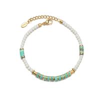 Bracciale gioielli in acciaio inossidabile, 304 acciaio inox, with Seedbead, with 3cm extender chain, gioielli di moda & per la donna, Lunghezza Appross. 18 cm, Venduto da PC