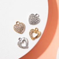 Zinc Alloy Heart Pendants & with rhinestone nickel lead & cadmium free Sold By Bag