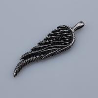 Rostfritt stål Smycken Hängen, 304 rostfritt stål, Feather, Smörja, mode smycken & Unisex, 64mm, Säljs av PC