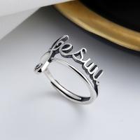 Sterling Silver Nakit Finger Ring, 925 Sterling Silver, Pismo abecede, modni nakit & za žene, nikal, olovo i kadmij besplatno, 15mm, Prodano By PC