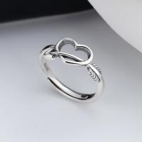 Sterling Silver Juvelyrika Finger žiedas, 925 sidabro, Širdis, Bižuterijos & moters & tuščiaviduris, nikelio, švino ir kadmio nemokamai, 8mm, Pardavė PC