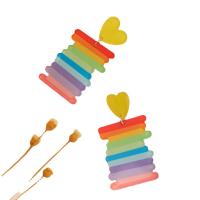 Acrylic Jewelry Earring fashion jewelry & for woman rainbow colors Sold By Pair