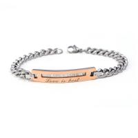 Titanium Steel Bracelet & Bangle Unisex & with rhinestone Sold By PC