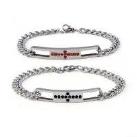 Titanium armbanden, Titanium Staal, mode sieraden & uniseks & met strass, meer kleuren voor de keuze, Lengte Ca 8.07 inch, Ca 6.5 inch, Verkocht door PC