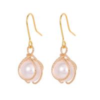 Brass Drop Earring gold color plated fashion jewelry & for woman golden nickel lead & cadmium free Sold By Pair