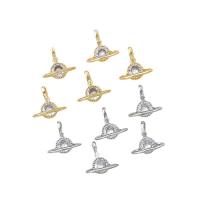 Μενταγιόν Cubic Zirconia (CZ) Brass, Ορείχαλκος, με Cubic Zirconia, επίχρυσο, για τη γυναίκα, περισσότερα χρώματα για την επιλογή, 10x10mm, Sold Με Ζεύγος