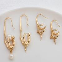 Messing Earring Drop Component, echt goud verguld, voor vrouw, gouden, Verkocht door pair