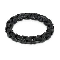 Bracciale gioielli in acciaio inossidabile, 316L acciaio inox, gioielli di moda & unisex & Annerire, nessuno, Lunghezza 22 cm, Venduto da PC