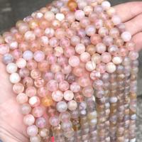 Agaat kralen, White Cherry Blossom Agate, Ronde, gepolijst, DIY & verschillende grootte voor keus, roze, Per verkocht Ca 38 cm Strand