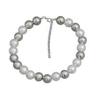 Zinklegering halskettingen, Zinc Alloy, met Copper Coated Plastic & Plastic Pearl, met 3.18inch extender keten, mode sieraden & voor vrouw, nikkel, lood en cadmium vrij, Lengte Ca 14.88 inch, Verkocht door PC