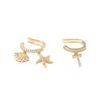 Pendientes Ear Cuff, metal, diferentes estilos para la opción & micro arcilla de zirconia cúbica & para mujer, dorado, libre de níquel, plomo & cadmio, Vendido por UD