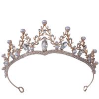 Diadema, lega in zinco, with perla in plastica, placcato, per la donna & con strass, nessuno, assenza di nichel,piombo&cadmio, Diametro interno:Appross. 145mm, Venduto da PC