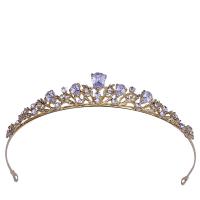 Tiaras, aleación de zinc, chapado, micro arcilla de zirconia cúbica & para mujer, más colores para la opción, libre de níquel, plomo & cadmio, diámetro interior:aproximado 150mm, Vendido por UD